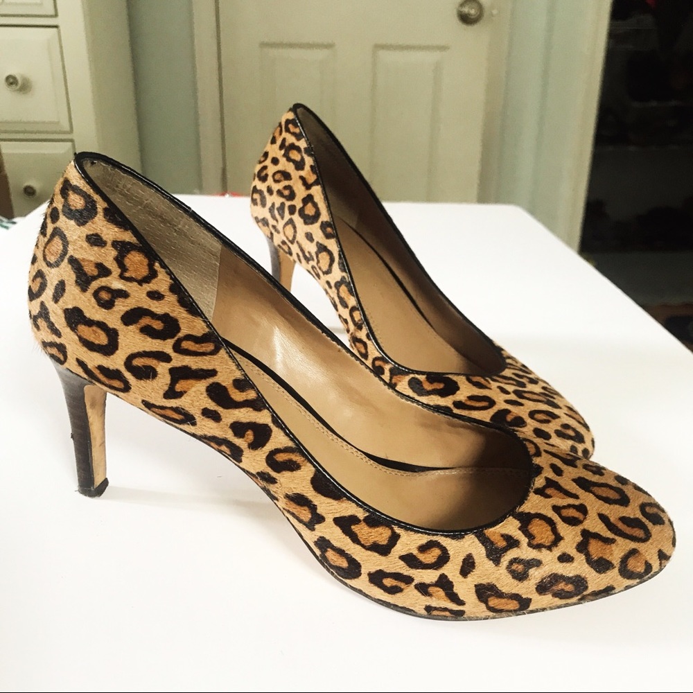 Banana Republic Calf Haired Leopard Print Heels